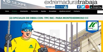 Oferta empleo 2 oficiales para obra en Montehermoso