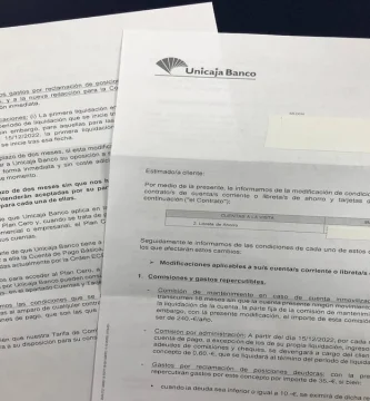 La carta que Unicaja está enviando a millones de clientes