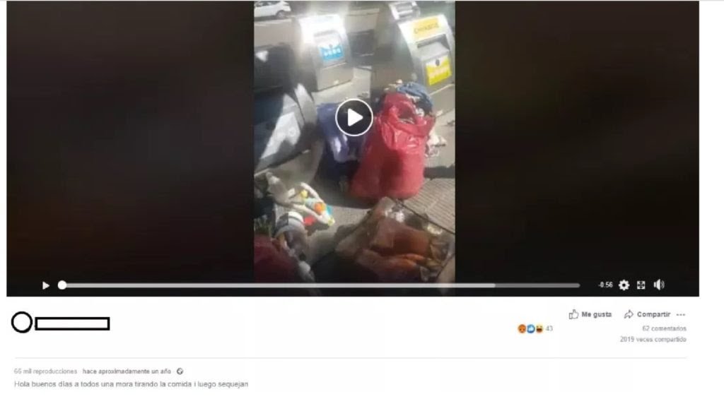 Fotos y vídeos falsos que acusan sin pruebas a inmigrantes de tirar comida